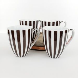 Set of 4 Henri Bendel Centennial Stripe Mini Mugs